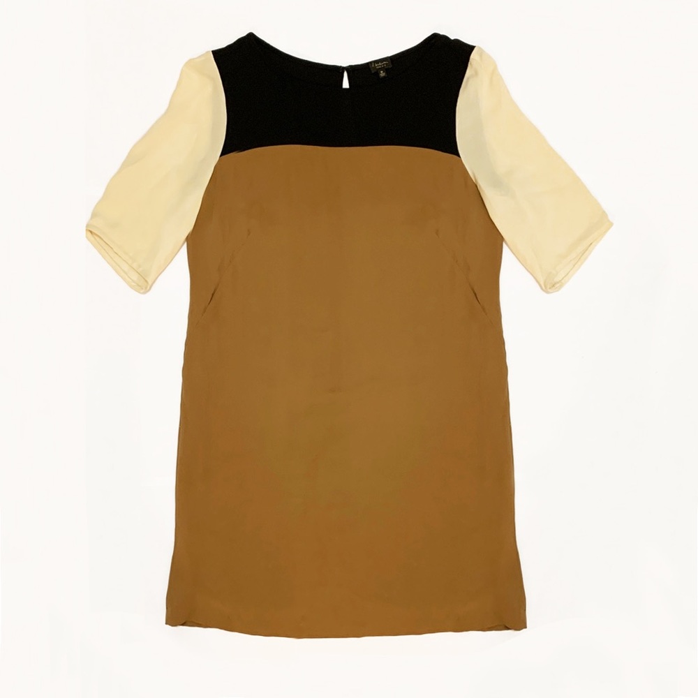 Silk Color Block Dress